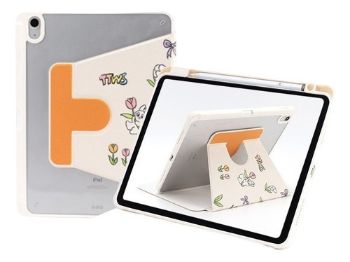 1111 Funda Acrílica Para Tableta Flower Rabbit Para iPad
