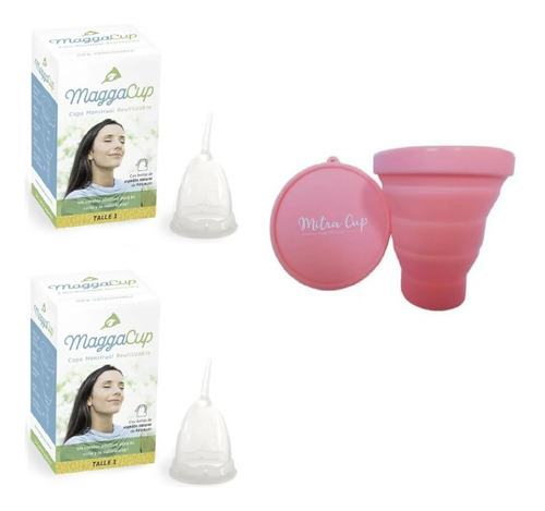 Kit X2 Copa Menstrual Maggacup Talles  + Vaso Esterilizador 