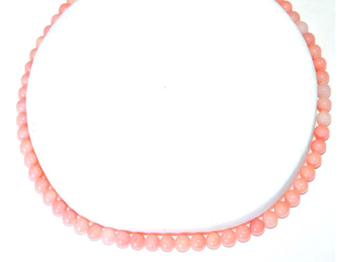 Set: Collar Pulsera Y Aretes Jade Salmon  6 Mm