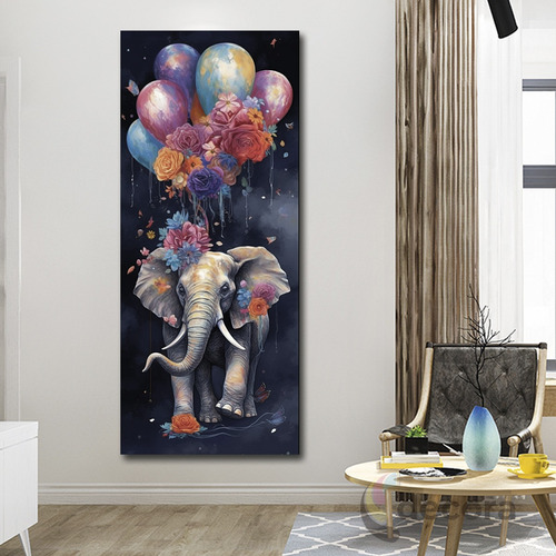 Cuadro Elefante Colores Canvas Elegante Sala Anima73 130x70