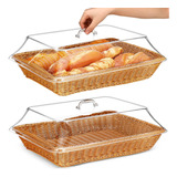 Caja De Almacenamiento De Fruta Tejida Con Tapa Para Cocina