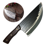 Hacha Cocina Acero Mango Madera Cuchillo Premium Profesional