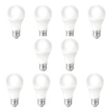 Kit 10 Lâmpada Led 9w Branco Quente Bulbo Soquete E27 Bivol