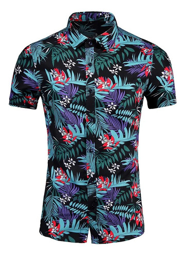 Camisa Hawaiana De Playa Para Hombre, Camisa Palm Tree Tropi