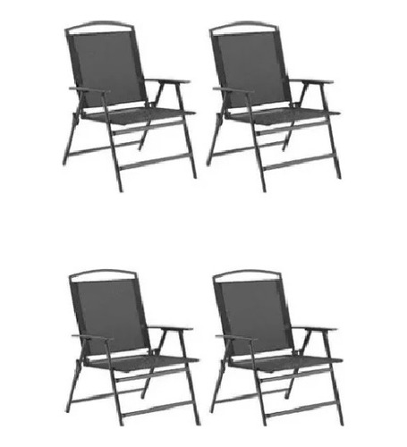 Sillones Plegables Gris , Jardin, Patio ,playa X 4 Unidades