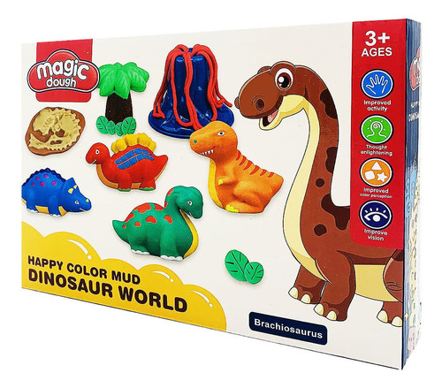 Juego Masas Para Modelar Mundo De Dinosaurios 