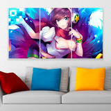 Cuadro Triptico Ahri De Arcadia League Of Legends Skin Art