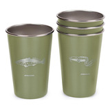 Set De 4 Vasos Camping Atakama Outdoor | 480 Ml Color Verde Peces