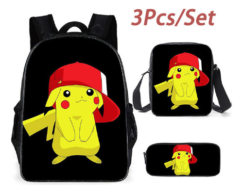 Nueva Mochila Pokémon Picachu Para Niños Y Niñas #x