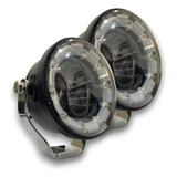 Juego X2 Faros Led Lupa Y Ojo Angel Moto Utv Jeep 4x4 Cuatri