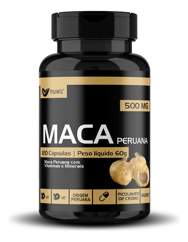Maca Peruana Pura Original 120 Cápsulas - Qualidade Premium