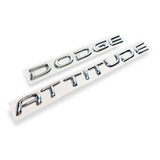 Par De Emblemas Dodge Attitude Letras Cromadas
