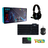 Combo Gamer  Mouse Headset  4 En 1 Iluminacion Led Teclado