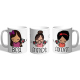 Taza Mejores Amigas - Combo Por 3 Tazas De Plástico