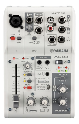 Mesa De Som E Interface De Áudio Yamaha Ag03mk2 3 Canais Usb
