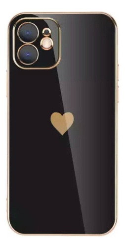 Capa Para iPhone 11 12 13 Pro Max Lux Coração Case Cores