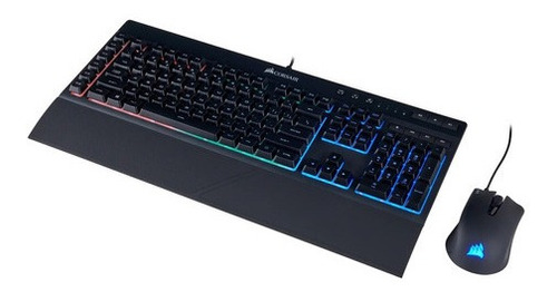 Kit Combo Gamer Corsair Teclado K55 Rgb Ingles Mouse Harpoon