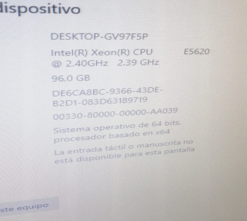 Servidor Dell T610 Procesador E5620  Ram 96 Gb Hd 900 Gb