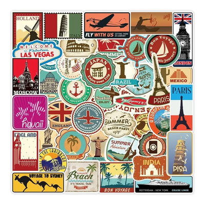 Viajes Roadtrip Europa 50 Calcomanias Stickers Pvc  | MercadoLibre