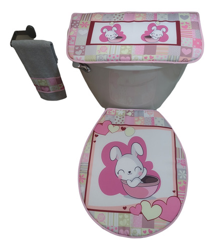 Juego De Baño Tela Estampada. 3 Piezas. Varios Diseños.