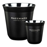 Pocillo Macchiato Set De 2 Tazas De 80 Ml En Negro