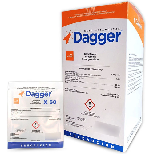 Insecticida Mata Moscas Cebo Atrayente Dagger 50 Sobres 20gr