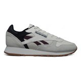 Zapatilla Reebok Hombre Classic Leather Beige Con Negro