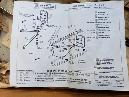 Espejo Der/izq Cheyenne C3500 1988 Al 1998 Nuevo Gm 80 Foto 2