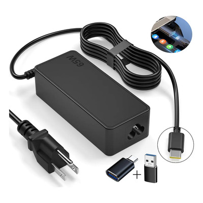 65W Laptop Cargador Tipo C para Lenovo Thinkpad\u002F Yoga\u002F Chromebook\u002F Thinkbook Huawei\u002FDell \u002FHP Adaptador de corriente rápida USB C para Lenovo T480 T480S C930 C940 100e 300e 500e 20v-3.25a Bottorry | MercadoLibre