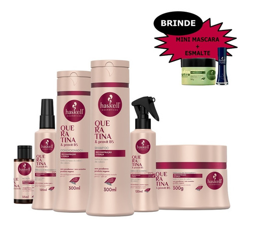 Kit Haskell Queratina 300ml Completo + Brinde