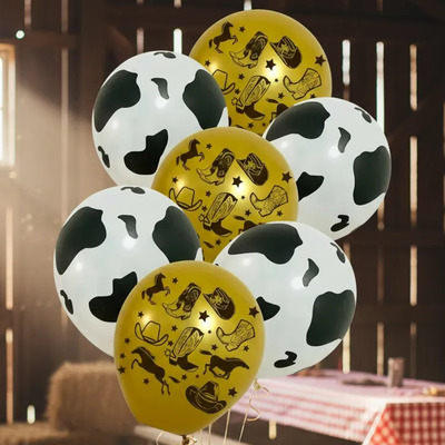 100 Globos Impresos Manchas De Vaca, Fiesta Vaquera 9 Látex | MercadoLibre