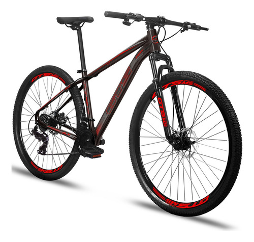 Bicicleta  Mtb Gts Feel Glx Aro 29 17  24v Freios De Disco Mecânico Câmbios Indexado Cor Preto/vermelho