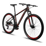 Bicicleta  Mtb Gts Feel Glx Aro 29 15  24v Freios De Disco Mecânico Câmbios Indexado Cor Preto/vermelho