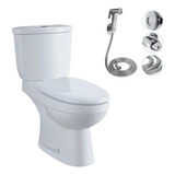 Combo Inodoro + Mochila Apoyo Dual Con Kit + Tapa + Bidet Ovalado, Naffull