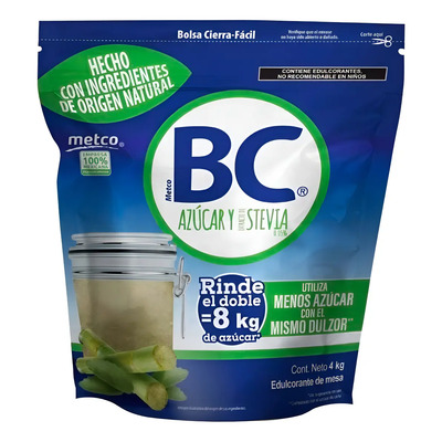 Azúcar Metco Bc Baja En Calorías 50% Menos Calorías ( 4 Kg ) | Envío gratis