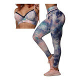 Conjunto Legging Empina Bumbum + Top Watercolor Moving