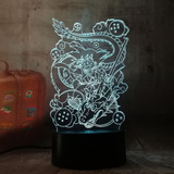 Lampara 3 D Led Goku Shenlong Dragon Ball  7 Colores