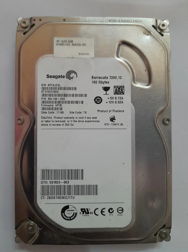 Disco Duro Hdd Seagate St3160318as 160gb Sata 