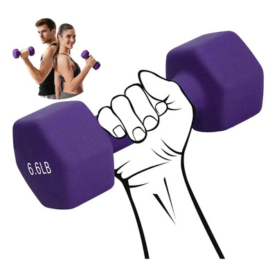 Mancuerna Hexagonal de Neopreno de 3 Kg para Fitness y Gimnasio | Meses sin interés