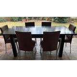 Juego Comedor Mesa Wengue Extensible Hasta 220 Cm