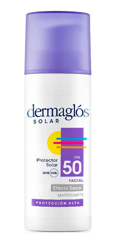 Dermaglós Protector Solar Fps50 Facial Efecto Seco Matifica