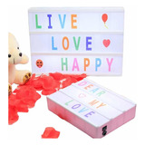 Letrero Caja Luz Led Light Box Pizarra Letras Y Emojis 