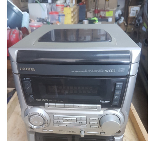 Som 3x1 Aiwa Nsx-s559  P/ Peças  Saida Tocando  Baixo