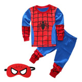 Pijama De Spiderman Para Niños Y Antifaz