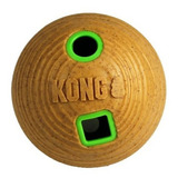 Kong Bamboo Feeder Ball Brinquedo Libera Petisco Ração Cães Cor Marrom