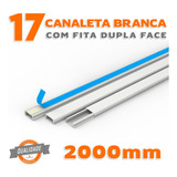 Kit 17 Canaleta Para Fios Branca De Pvc Com 2 Metros - Nf