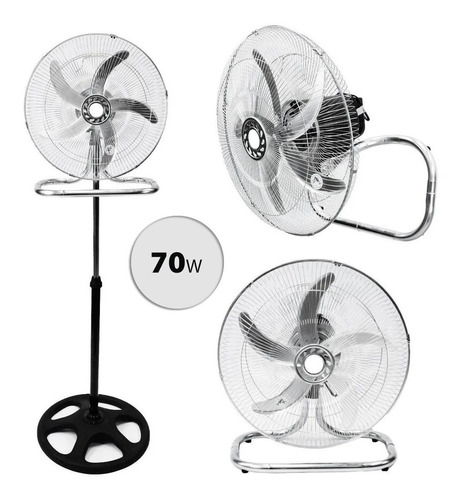 Ventilador 3 En 1 Pie Pared Industrial Metalico 90w Turbo