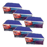 6 Saco Organizador Closet Edredon Cobertor C/ Ziper Cor Azul