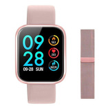 Relógio Smartwatch P70 Da-fit Com 2 Pulseiras Rosa