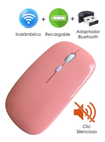 Mouse Silencioso Bluetooth 4.0 Recargable Mac, iPad, Windows